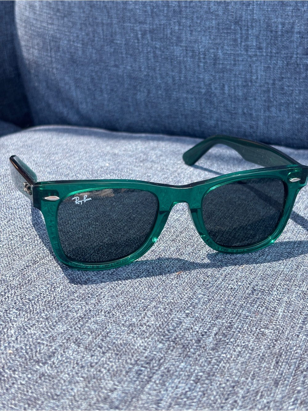 Ray-Ban Wayfarer Transparent Emerald Green Frame Sunglasses